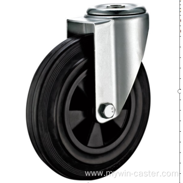 160mm European industrial rubber swivel caster without brake